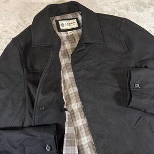 Vintage J.Crew Wool Coat | Black With Plaid Lining | Medium